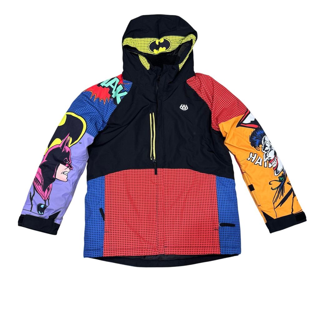 686 Boys Static Insulated Jacket (XL) Batman Joker puff”HAHAHA” puff zip durable